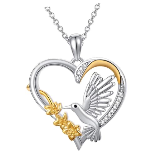 Garneck Damen Kette mit Vogel Anhänger Zarte Vergoldete Halskette Modischer Schmuck für Frauen Clavicle Chain zu Geburtstag Muttertag Valentinstag von Garneck