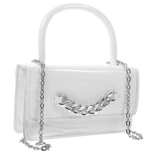 Garneck Damen Kleine Umhängetasche Weiß Modische Mini Schultertasche Quadratisch Messenger Bag Süße Handtasche Vielseitig Kombinierbar von Garneck