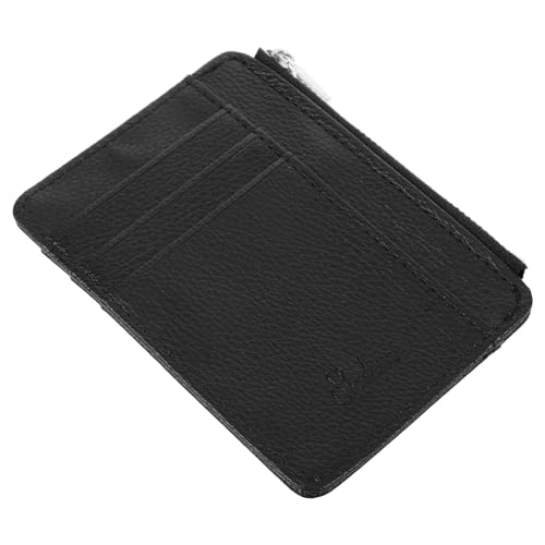 Garneck Damen Münzgeldbörse mit Reißverschluss Multifunktionales Kartenetui Kompakt Portemonnaie mit Münzfach Vielseitig für Alltag Shopping Reise Praktisches Design in Schwarz von Garneck