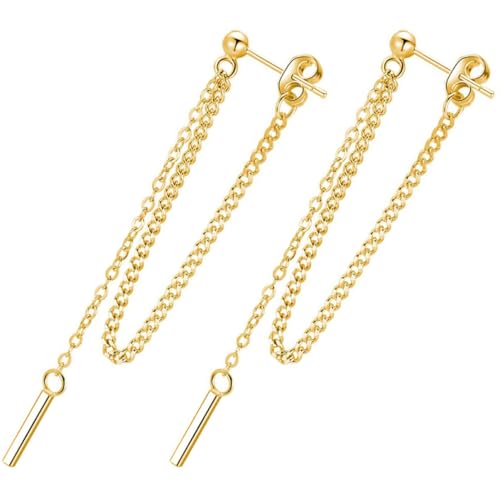 Garneck Damen Ohrhänger Kettenohrringe mit Perlen Anhänger Leichte Hypoallergene Ohrstecker Eleganter Schmuck für Frauen und Mädchen Modisch und Bequem für Alltag und Besondere Anlässe von Garneck