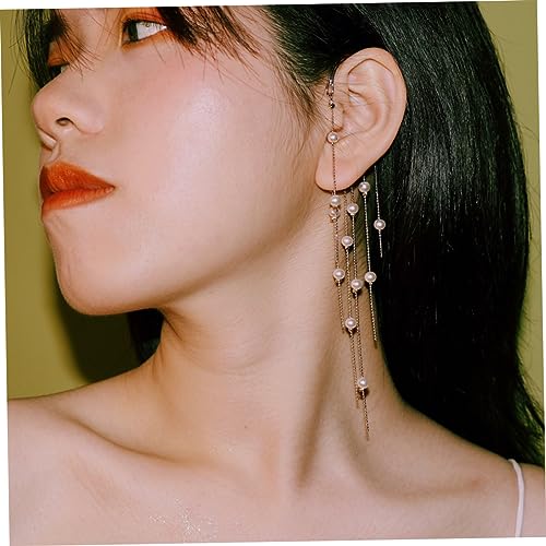 Garneck Damen Ohrhänger mit Perlen und Kreativen Quasten kein Ohrloch Nötig Ohrstecker als Leichtes Originelles Accessoire für Alltag und Party Einzelne Ohrhänger von Garneck