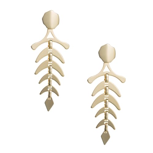 Garneck Damen Ohrstecker Fischgräte Design aus Legiertem Material Leichte Stilvolle Ohrringe mit Gesund und Langlebig Modisches Accessoire für Alltag und Festliche Anlässe von Garneck