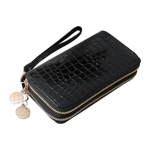 Garneck Damen PU Geldbörse mit Doppelreißverschluss Langer Großer Clutch Geldbeutel Schwarz für Karten Bargeld und Handy Praktische Aufbewahrung für Wertsachen Garneck Damen PU Geldbörse mit Doppelreißverschluss Langer Großer Clutch Geldbeutel Schwarz für Karten Bargeld und Handy Praktische Aufbewahrung für Wertsachen von Garneck