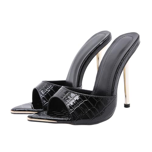 Garneck Damen Sandaletten mit Spitz Zulaufendem Metallkopf Feinem Absatz und Stabiler High heel konstruktion Modisch und Angenehm für Partys Bankette und Alltag Erhältlich Zufällige Farbe von Garneck
