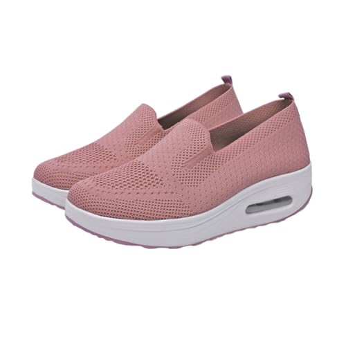 Garneck Damen Slugged Bottom Sneakers mit Dicker Sohle Atmungsaktive Mesh Sportschuhe rutschfest und Stoßdämpfend Leichte Freizeit Turnschuhe für Alltag und Training Modische Plateau von Garneck