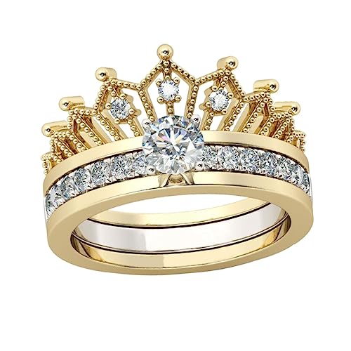 Garneck Damenring Crown Design mit Abnehmbaren Strasssteinen Leichter Eleganter Fingerschmuck Zweifarbig und Silber Modischer Schmuck für Festtage und Alltag Garneck Damenring Crown Design mit Abnehmbaren Strasssteinen Leichter Eleganter Fingerschmuck Zweifarbig und Silber Modischer Schmuck für Festtage und Alltag von Garneck