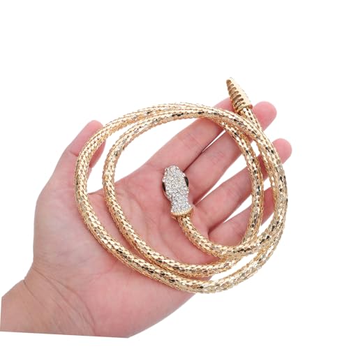 Garneck Dazzling Schlangen Halskette mit Magnetverschluss Minimalistisches Design Statement Kette mit Funkelnden Strasssteinen Eleganter Schmuck für Frauen und Mädchen Goldfarben von Garneck