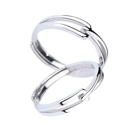 Garneck Dekorative Kupfer Fingerringe Silberoptik Robuste Partner und Freundschaftsringe Hautfreundlich und Langlebig Vielseitig Kombinierbar als von Garneck