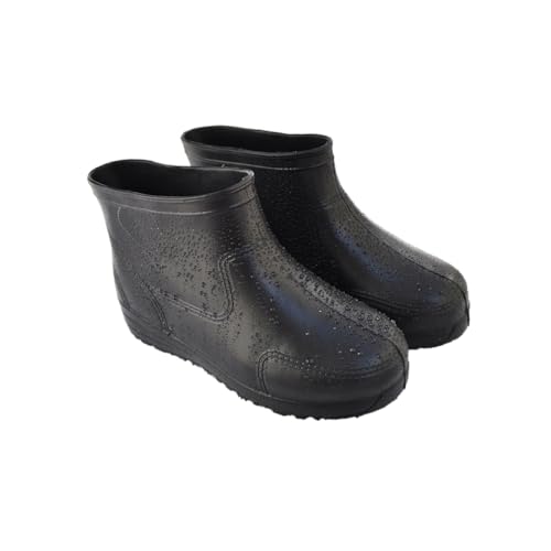 Garneck Dicke Rutschfeste Regenstiefel EVA Niedrige Stiefel Acid Alkaliresistent Schwarz Verschleißfeste Outdoor Schuhe für Nasse Tage und Vielseitige Einsatzbereiche von Garneck