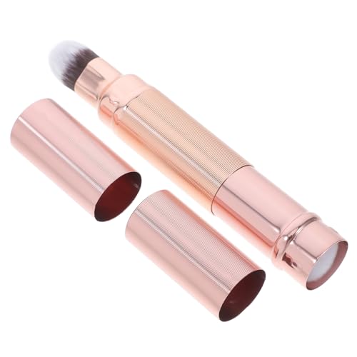 Garneck Doppelseitiger Make Up Pinsel Foundation und Concealer Bürste mit Weichen Borsten Kompakt Tragbar für Frauen Lose Puder Anwendung Unterwegs in Roségold von Garneck