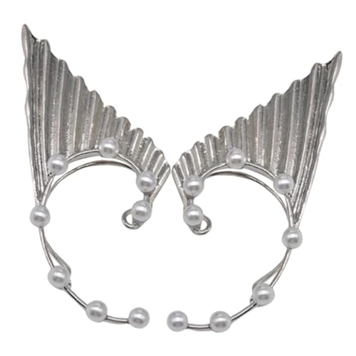 Garneck Ear Ohrringe Damen Silber Metall Elfenohren Stil Nicht Piercing Ohrmanschette Ohrschmuck Frauen Teens von Garneck