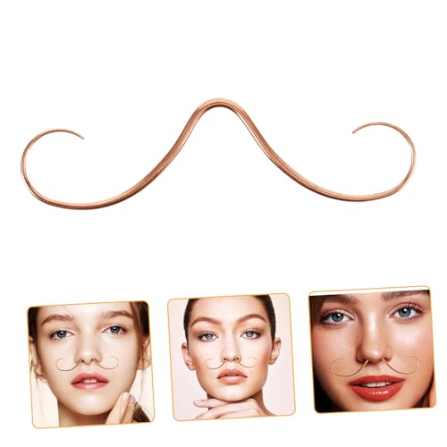 Garneck Edelstahl Nasenpiercing Mustache Septum Ring Roségold Langlebig Modisch Komfortabel für Damen und Herren Einfache Installation Trendiges Körperschmuck Accessoire von Garneck