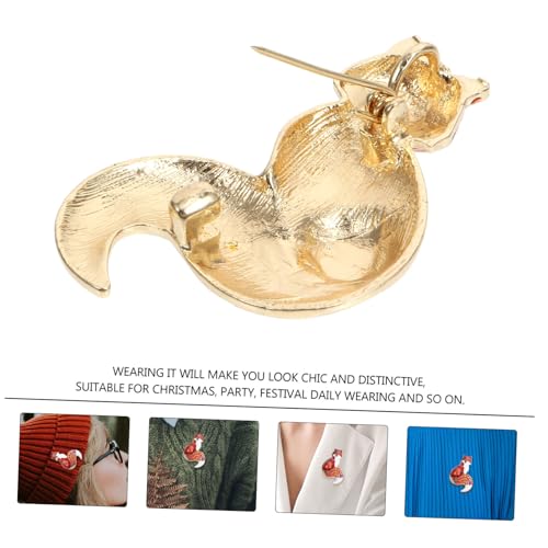 Garneck Edelstahllegierung Brosche Fuchs Design Tropföl Stil Kleidung Anstecknadel Schmuck für Damen Party Accessoires von Garneck