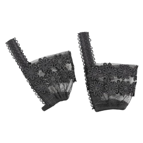 Garneck Elastische High Heel Schuhriemen Spitzendesign Lose Fersenbänder für Damen Verstellbare Abnehmbare High Heels Zubehör Schwarz Waschbar und Komfortsteigernd von Garneck