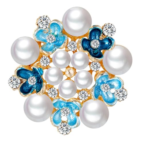 Garneck Elegante Damen Brosche mit Perlen und Strassblumen Modischer Schmuck für Kleidung Vielseitig Einsetzbar als Anstecker für Hochzeit Party und Festliche Anlässe von Garneck