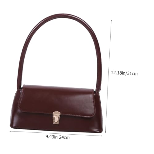 Garneck Elegante Damen Schultertasche aus Weichem PU Kleine Handtasche mit Großem Fassungsvermögen Modische Umhängetasche für Alltag Arbeit und Freizeit Retro design in Dunkelbraun von Garneck