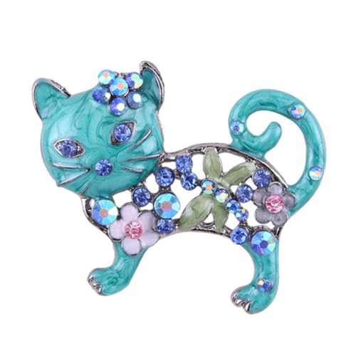 Garneck Elegante Katzenbrosche aus Legiertem mit Kreativer Tropfen emaille Dekorative Anstecknadel für Damenkleidung Vielseitiges Modeaccessoire für Kleider Jacken Hüte und Taschen bei von Garneck