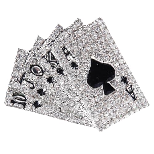 Garneck Elegante Strass Brosche aus Legierung mit Spielkartenmotiv Modische Anstecknadel für Pullover und Anzug Stabiler Sweater Clip Unisex Accessoire für Freunde und Familie Garneck Elegante Strass Brosche aus Legierung mit Spielkartenmotiv Modische Anstecknadel für Pullover und Anzug Stabiler Sweater Clip Unisex Accessoire für Freunde und Familie von Garneck