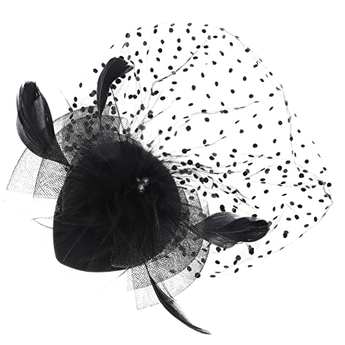 Garneck Eleganter Damen Fascinator mit Federn Leichter Stoff und Metall Modisches Haarschmuck Accessoire für Braut Tea Party und Festliche Anlässe Langlebig und Komfortabel Schwarz von Garneck
