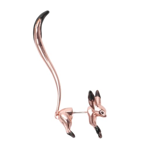 Garneck Eleganter Einzelner Ohranhänger Damen Ohrschmuck Fox Design aus Roségoldenem Emaille Leichter Ohr Tropfen Schmuck für Frauen Geeignet für Partys Hochzeiten Geburtstage Komfortabel von Garneck