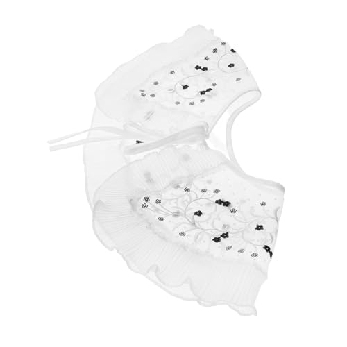 Garneck Eleganter Falscher Kragen Nylon Abnehmbarer Shawl Krageneinsatz Vielseitiger Blusenkragen für Damen Leicht Komfortabel und Formbeständig Passend zu Verschiedenen Outfits von Garneck