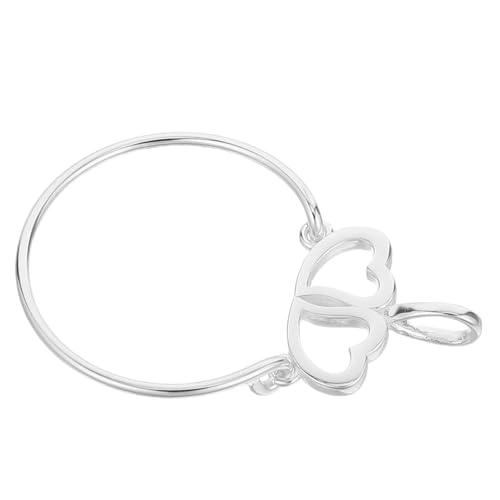 Garneck Eleganter Sterling Silber Charm Holder Doppelherz Anhänger Vielseitiger Kreis Schmuckanhänger für Damen Mädchen Romantische Anlässe und Formelle Events von Garneck