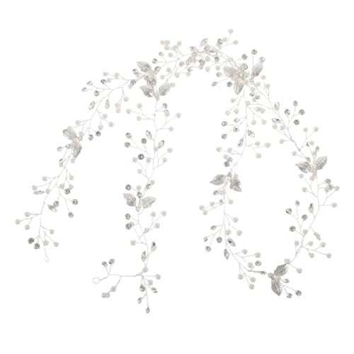 Garneck Elegantes Handgefertigtes Braut-haarreif mit Silbernem Draht und Perlen Romantischer Blumenkranz für Hochzeit Leichtes Flexibles Haarschmuck-accessoire für Braut und Brautjungfern von Garneck