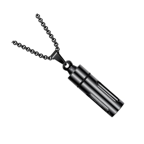 Garneck Elegantes Parfümflaschen anhänger Halskette Unisex Schmuck Schwarz Einzigartiges Design Kette Delikater Duftspender Modisches Accessoire für Damen und Herren von Garneck