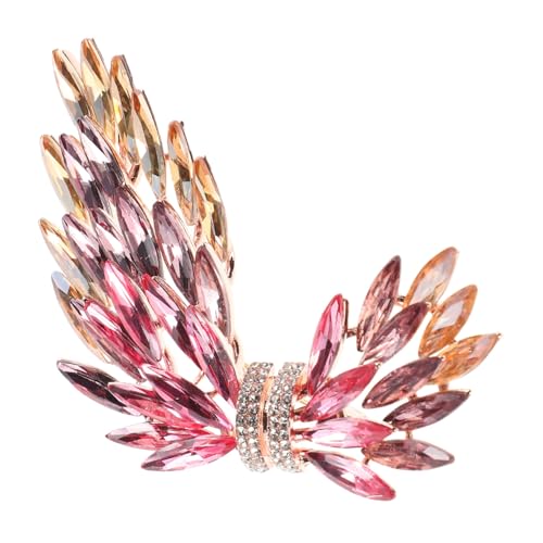 Garneck Engelsflügel Brosche mit Funkelnden Strasssteinen Antirutsch Sicherung Modisches Kleidungszubehör für Damenjacken Mäntel und Rucksäcke Besonderes für Frauen von Garneck