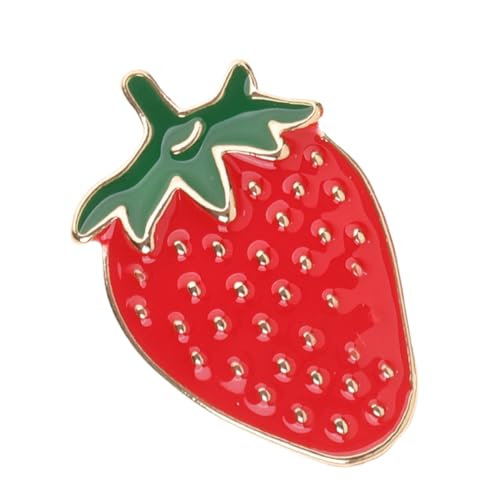 Garneck Erdbeer brosche aus Robustem Zinklegierung Modischer Lapel Pin mit Knalligem Frucht design Leichter Anstecker für Rucksäcke Schals und Studentische Accessoires Stilvoll und von Garneck