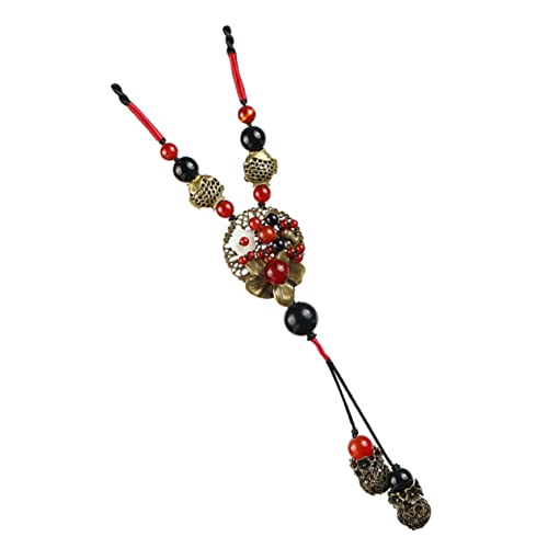 Garneck Ethnische Boho Halskette aus Hochwertiger Lange Sweater Choker Kette mit Floralem Anhänger Modisches Accessoire für Damen Vielseitig Kombinierbar mit Pullover Schal und Mantel von Garneck