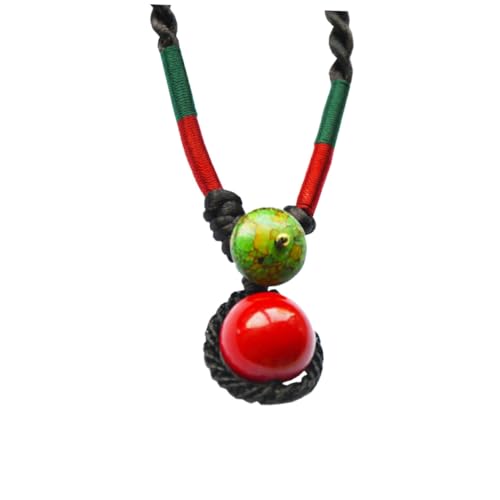 Garneck Ethnische Handgefertigte Damen Halskette Rote Perlen Clavicle Kette Modischer Schmuck für Alltag Party von Garneck