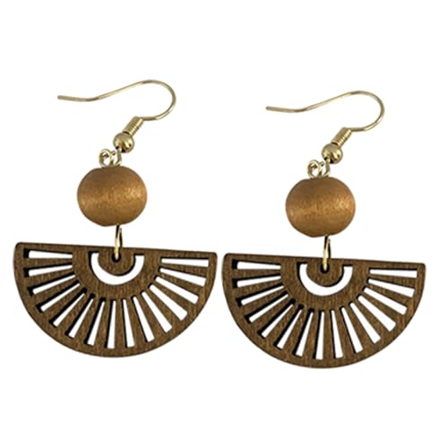 Garneck Ethnische Statement Ohrringe Damen Leichte Hängende Ohrdekoration im Chinesischen Fächerdesign Kleine Kompakte Ohrhänger mit Moderner Ästhetik Individuell und Stilvoll für Alltag von Garneck
