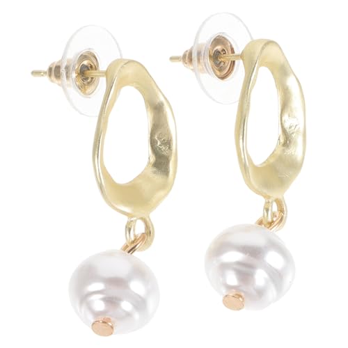 Garneck Europäische und Amerikanische Damen Ohrringe mit Natürlich Frischerwasserperle Vintage Drop Pendant Dangler Schmuck für Frauen Ohrhänger Silber Nadel von Garneck