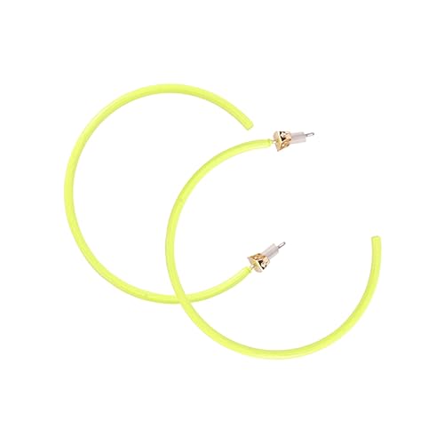 Garneck Extravaganter Creolen Ohrring Fluoreszierendem Grün Leichter Modischer Ohrschmuck Trendiger Runder Ohrhänger für Damen Stylisches Accessoire für Alltag und Freizeit von Garneck