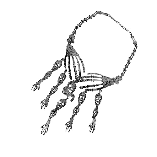 Garneck Extravaganter Halloween Schlüsselbein Choker mit Mehrlagigem Schwarzem Anhänger Robustes Material Auffällige Festtagskette für Halloween Kostüme und Party Schmuck von Garneck