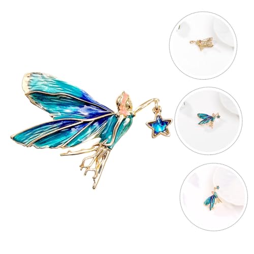 Garneck Fairy Brosche Anstecknadel Damen Revers Pin mit Filigranem Design und Leuchtenden Farben Vielseitig für Kleidung Taschen Schals Fest Haftend zu Weihnachten und Besonderen Anlässen von Garneck