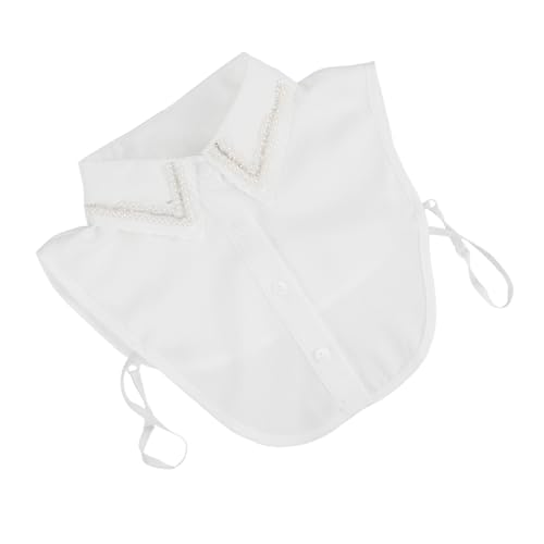 Garneck Falscher Kragen mit Perlenstickerei Abnehmbar für Damen und Herren Modischer Blusenkragen Einsatz Vielseitig Kombinierbar für Verschiedene Anlässe Eleganter Schmuckkragen in Weiß von Garneck