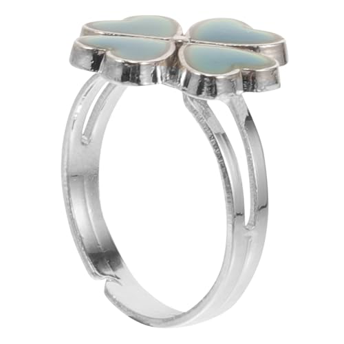 Garneck Farbwechsel Ring für Süßer Vierblättriger Kleeblatt Ring Temperaturabhängiger Schmuck für Mädchen Einzigartiges Design für Verschiedene Anlässe Sicher und zu Tragen Garneck Farbwechsel Ring für Süßer Vierblättriger Kleeblatt Ring Temperaturabhängiger Schmuck für Mädchen Einzigartiges Design für Verschiedene Anlässe Sicher und zu Tragen von Garneck