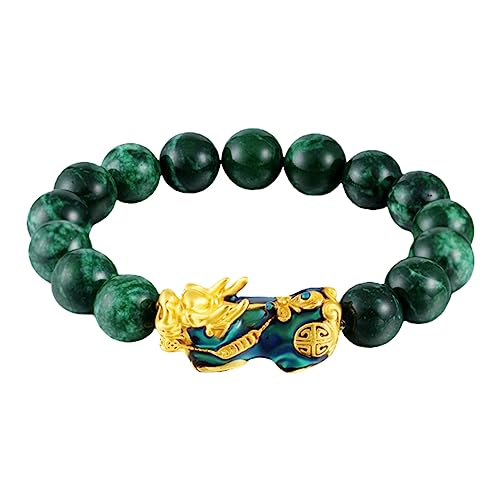 Garneck Feng Shui Armband Jade mit Elastischen Perlen Stilvolles Buddhistisches Armband für Frauen Langlebiger Glücksbringer für Reisen und Garneck Feng Shui Armband Jade mit Elastischen Perlen Stilvolles Buddhistisches Armband für Frauen Langlebiger Glücksbringer für Reisen und von Garneck