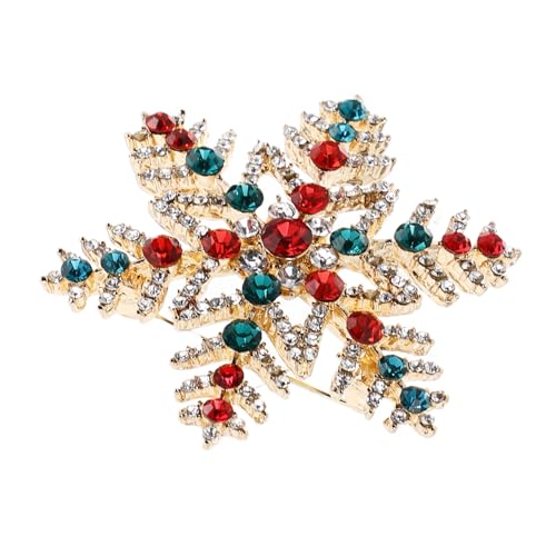 Garneck Festliche Schneeflocken Brosche Funkelnden Strasssteinen Modischer Weihnachts Ansteckpin für Damen Eleganter Schmuck für Pullover und Kleidung von Garneck