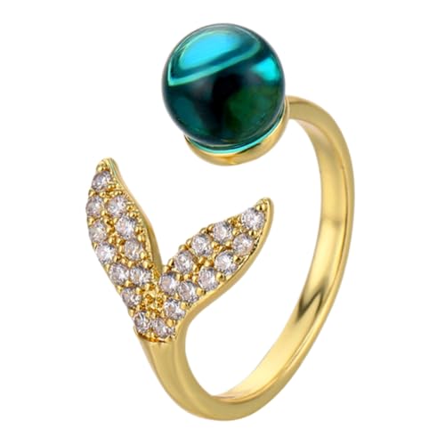 Garneck Offener Damenring Aus Verstellbarer Fingerring Für Frauen Und Teenager-mädchen Meerjungfrauen-ringschmuck Für Alltagskleidung Und Partys von Garneck