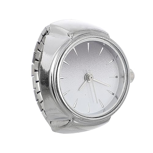 Garneck Elastische Ringuhr Quarz Fingerringuhr für Herren und Damen Dekorative Uhr Zinklegierung mit Stretchband für Festivals von Garneck