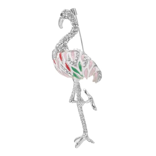 Garneck Flamingo Brosche aus Legierung Anstecknadel für Damen Vielseitiges Accessoire für Kleidung Taschen Schals Stilvoll bei Familienfeiern und Besonderen Anlässen von Garneck