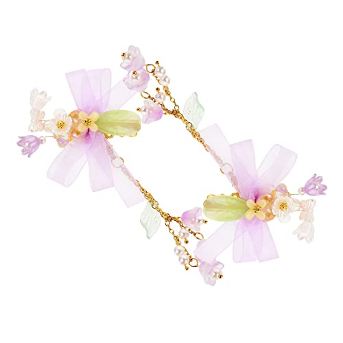 Garneck Floral Haarspangen für Mädchen mit Quasten und Blumen Dekorative Haarklammern für Zierliche Haarschmuck Accessoires Passend für Hanfu Kostüm und Bühnenauftritte von Garneck