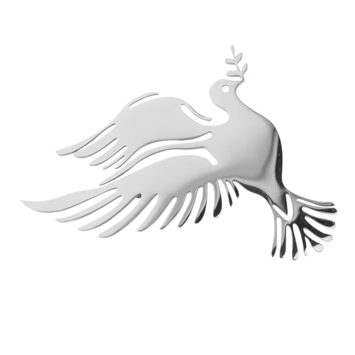 Garneck Friedens-tauben-brosche Silber Metall Langlebig Vielseitig Tragbar Eleganter Vogel Anstecker für Hochzeit Trauer Anzug Bluse Schals von Garneck