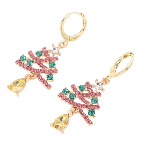 Garneck Funkelnde Weihnachtsbaum Ohrringe aus Langlebiger Zinklegierung Glitzernde Zirkonsteine für Festlichen Schmuck Stilvolle Baum Design Ohrhänger für Damen zur Xmas Feier von Garneck