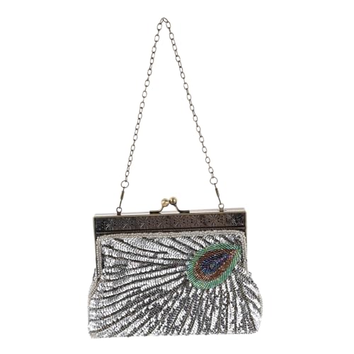 Garneck Geldbörse Formelle Handtasche Crossbody Perlenbesetzt Für Schulter Abschlussball Damen Cocktail Handgefertigt Vintage Geldbörsen Clutch Damen Hochzeitsparty Taschen von Garneck