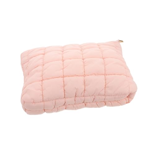 Garneck Gesteppte Puffer Tasche Kleine Kosmetiktasche für Frauen Kompakt und Vielseitig Winterliche Umhängetasche Modische Clutch in Zartem Rosa für Reisen und Alltag von Garneck