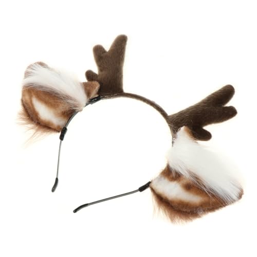 Garneck Geweih Haarreif Party Kopfschmuck Wiederverwendbar Kuscheliges Cosplay Accessoire Mädchen Karneval Festtagsdeko von Garneck